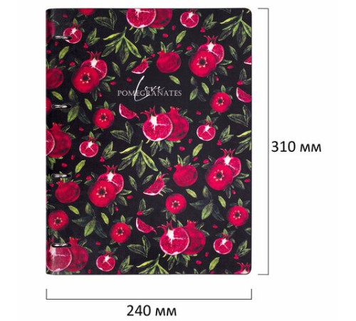 Тетрадь на кольцах БОЛЬШАЯ А4 (240х310 мм), 120 л., под кожу, BRAUBERG VISTA, 