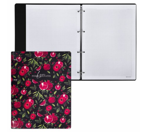 Тетрадь на кольцах БОЛЬШАЯ А4 (240х310 мм), 120 л., под кожу, BRAUBERG VISTA, 