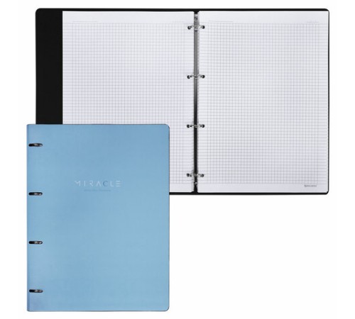 Тетрадь на кольцах БОЛЬШАЯ А4 (240х310 мм), 120 л., под кожу, BRAUBERG VISTA, 