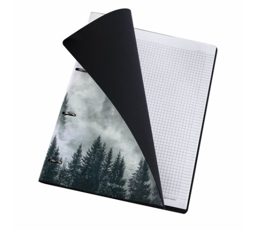 Тетрадь на кольцах БОЛЬШАЯ А4 (240х310 мм), 120 л., под кожу, BRAUBERG VISTA, 