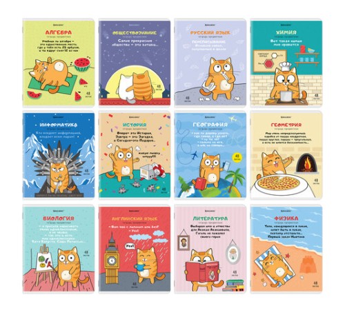 Тетради предметные, КОМПЛЕКТ 12 ПРЕДМЕТОВ, 48 л., TWIN-лак, BRAUBERG, 