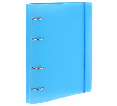 Тетрадь на кольцах А5 175х220 мм, 120 л., пластик, с резинкой, BRAUBERG, Синий, 404617