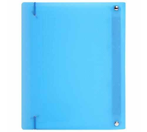 Тетрадь на кольцах А5 175х220 мм, 120 л., пластик, с резинкой, BRAUBERG, Синий, 404617