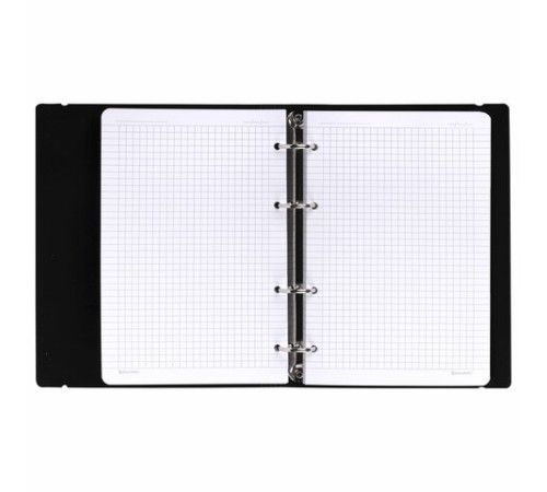 Тетрадь на кольцах А5 175х220 мм, 120 л., пластик, с резинкой, BRAUBERG, Черный, 404618