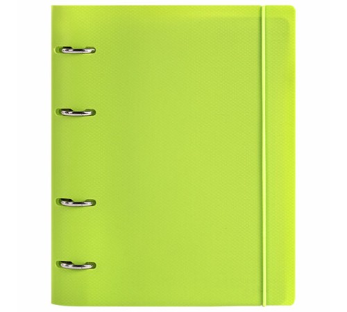 Тетрадь на кольцах А5 175х220 мм, 120 л., пластик, с резинкой, BRAUBERG, Салатовый, 404619