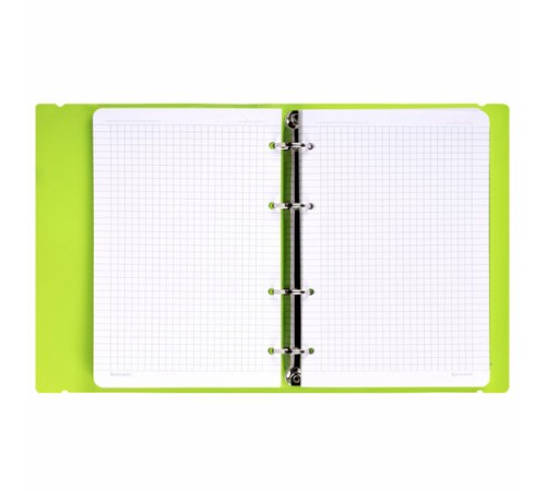 Тетрадь на кольцах А5 175х220 мм, 120 л., пластик, с резинкой, BRAUBERG, Салатовый, 404619