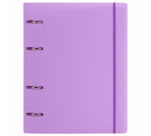 Тетрадь на кольцах А5 175х220 мм, 120 л., пластик, с резинкой, BRAUBERG, Сиреневый, 404620