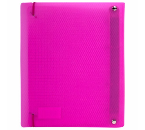 Тетрадь на кольцах А5 175х220 мм, 120 л., пластик, с резинкой, BRAUBERG, Розовый, 404622