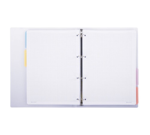 Тетрадь на кольцах БОЛЬШАЯ 305х235 мм А4, 120 л., пластик, с разделителями, BRAUBERG, Фиолетовый, 404623