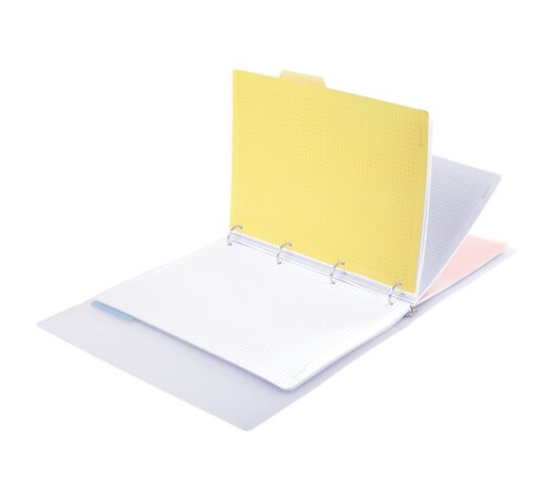 Тетрадь на кольцах БОЛЬШАЯ 305х235 мм А4, 120 л., пластик, с разделителями, BRAUBERG, Фиолетовый, 404623