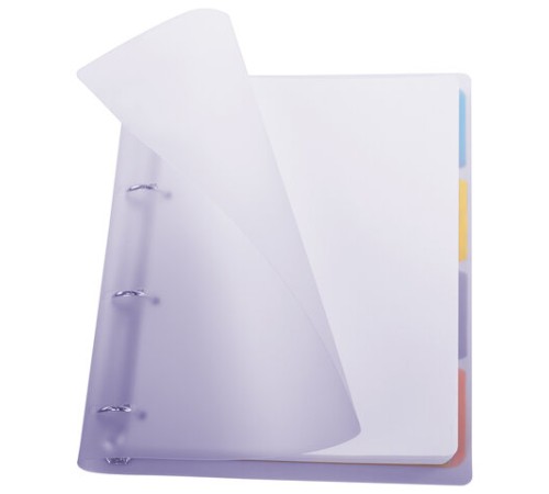 Тетрадь на кольцах БОЛЬШАЯ 305х235 мм А4, 120 л., пластик, с разделителями, BRAUBERG, Фиолетовый, 404623