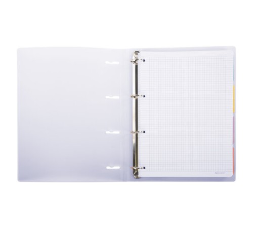 Тетрадь на кольцах БОЛЬШАЯ 305х235 мм А4, 120 л., пластик, с разделителями, BRAUBERG, Фиолетовый, 404623