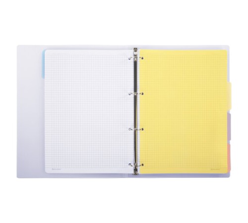 Тетрадь на кольцах БОЛЬШАЯ 305х235 мм А4, 120 л., пластик, с разделителями, BRAUBERG, Фиолетовый, 404623