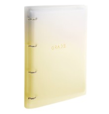 Тетрадь на кольцах БОЛЬШАЯ 305х235 мм А4, 120 л., пластик, с разделителями, BRAUBERG, Желтый, 404624