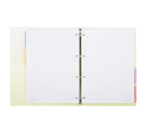 Тетрадь на кольцах БОЛЬШАЯ 305х235 мм А4, 120 л., пластик, с разделителями, BRAUBERG, Желтый, 404624