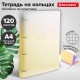 Тетрадь на кольцах БОЛЬШАЯ 305х235 мм А4, 120 л., пластик, с разделителями, BRAUBERG, Желтый, 404624
