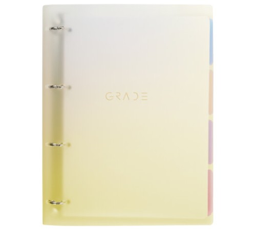 Тетрадь на кольцах БОЛЬШАЯ 305х235 мм А4, 120 л., пластик, с разделителями, BRAUBERG, Желтый, 404624