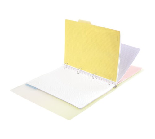 Тетрадь на кольцах БОЛЬШАЯ 305х235 мм А4, 120 л., пластик, с разделителями, BRAUBERG, Желтый, 404624