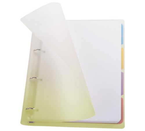 Тетрадь на кольцах БОЛЬШАЯ 305х235 мм А4, 120 л., пластик, с разделителями, BRAUBERG, Желтый, 404624