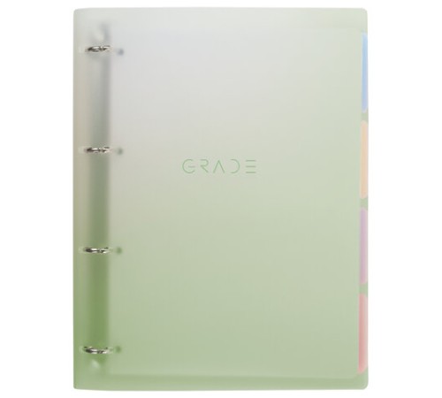 Тетрадь на кольцах БОЛЬШАЯ 305х235 мм А4, 120 л., пластик, с разделителями, BRAUBERG, Зеленый, 404625