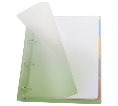 Тетрадь на кольцах БОЛЬШАЯ 305х235 мм А4, 120 л., пластик, с разделителями, BRAUBERG, Зеленый, 404625
