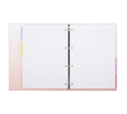 Тетрадь на кольцах БОЛЬШАЯ 305х235 мм А4, 120 л., пластик, с разделителями, BRAUBERG, Красный, 404626