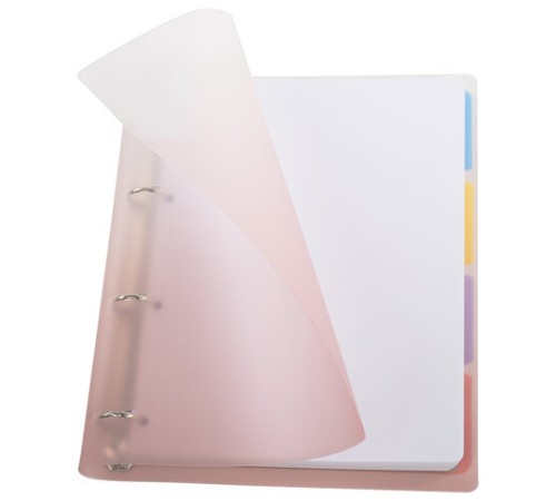 Тетрадь на кольцах БОЛЬШАЯ 305х235 мм А4, 120 л., пластик, с разделителями, BRAUBERG, Красный, 404626