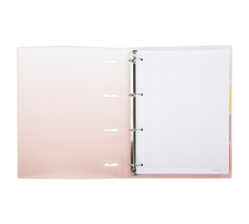 Тетрадь на кольцах БОЛЬШАЯ 305х235 мм А4, 120 л., пластик, с разделителями, BRAUBERG, Красный, 404626