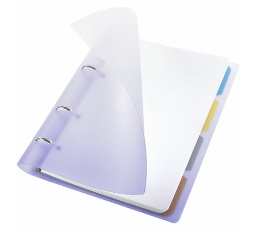 Тетрадь на кольцах А5 175х220 мм, 120 л., пластик, с разделителями, BRAUBERG, Фиолетовый, 404627