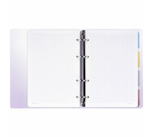 Тетрадь на кольцах А5 175х220 мм, 120 л., пластик, с разделителями, BRAUBERG, Фиолетовый, 404627