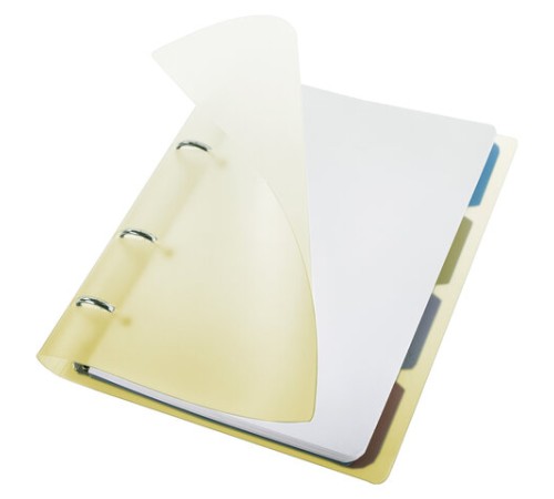 Тетрадь на кольцах А5 175х220 мм, 120 л., пластик, с разделителями, BRAUBERG, Желтый, 404628