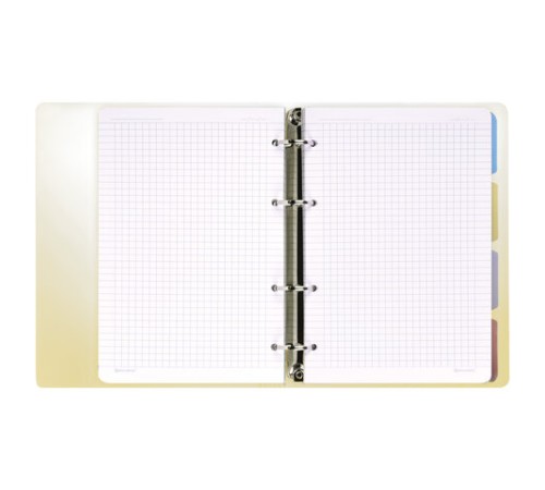 Тетрадь на кольцах А5 175х220 мм, 120 л., пластик, с разделителями, BRAUBERG, Желтый, 404628