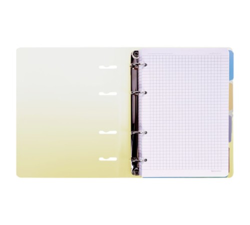 Тетрадь на кольцах А5 175х220 мм, 120 л., пластик, с разделителями, BRAUBERG, Желтый, 404628