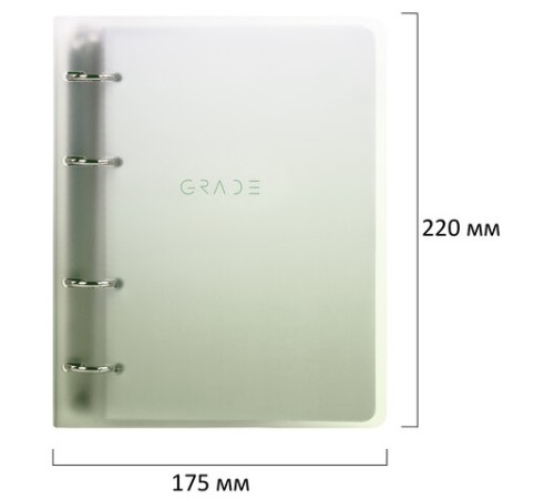 Тетрадь на кольцах А5 175х220 мм, 120 л., пластик, с разделителями, BRAUBERG, Зеленый, 404629