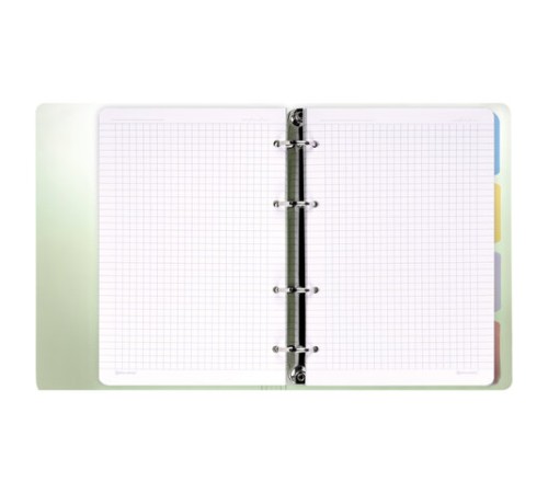 Тетрадь на кольцах А5 175х220 мм, 120 л., пластик, с разделителями, BRAUBERG, Зеленый, 404629