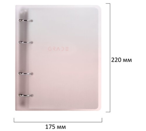 Тетрадь на кольцах А5 175х220 мм, 120 л., пластик, с разделителями, BRAUBERG, Красный, 404630