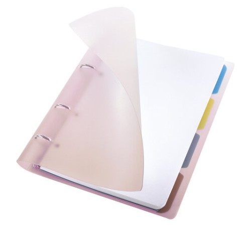 Тетрадь на кольцах А5 175х220 мм, 120 л., пластик, с разделителями, BRAUBERG, Красный, 404630