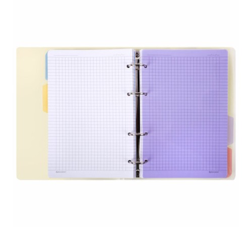 Тетрадь на кольцах А5 175х220 мм, 120 л., пластик с блестками, с резинкой и разделителями, BRAUBERG, Желтый, 404631