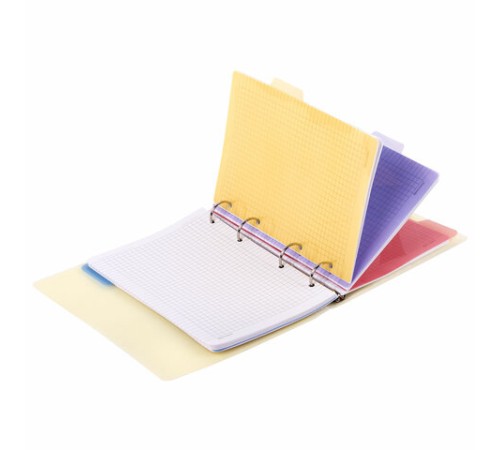 Тетрадь на кольцах А5 175х220 мм, 120 л., пластик с блестками, с резинкой и разделителями, BRAUBERG, Желтый, 404631