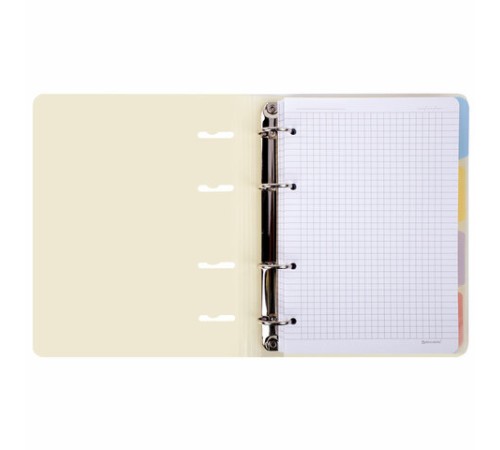 Тетрадь на кольцах А5 175х220 мм, 120 л., пластик с блестками, с резинкой и разделителями, BRAUBERG, Желтый, 404631