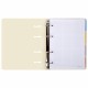 Тетрадь на кольцах А5 175х220 мм, 120 л., пластик с блестками, с резинкой и разделителями, BRAUBERG, Желтый, 404631