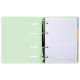 Тетрадь на кольцах А5 175х220 мм, 120 л., пластик с блестками, с резинкой и разделителями, BRAUBERG, Зеленый, 404632