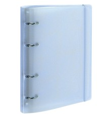 Тетрадь на кольцах А5 175х220 мм, 120 л., пластик с блестками, с резинкой и разделителями, BRAUBERG, Голубой, 404633