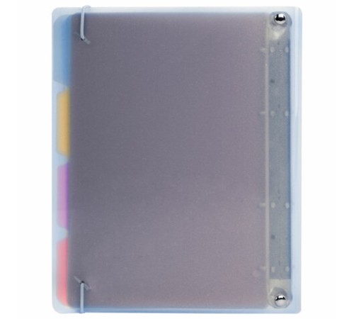 Тетрадь на кольцах А5 175х220 мм, 120 л., пластик с блестками, с резинкой и разделителями, BRAUBERG, Голубой, 404633