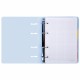 Тетрадь на кольцах А5 175х220 мм, 120 л., пластик с блестками, с резинкой и разделителями, BRAUBERG, Голубой, 404633