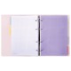 Тетрадь на кольцах А5 175х220 мм, 120 л., пластик с блестками, с резинкой и разделителями, BRAUBERG, Розовый, 404634