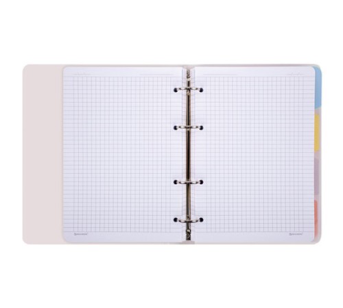 Тетрадь на кольцах А5 175х220 мм, 120 л., пластик с блестками, с резинкой и разделителями, BRAUBERG, Розовый, 404634