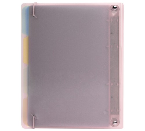 Тетрадь на кольцах А5 175х220 мм, 120 л., пластик с блестками, с резинкой и разделителями, BRAUBERG, Розовый, 404634