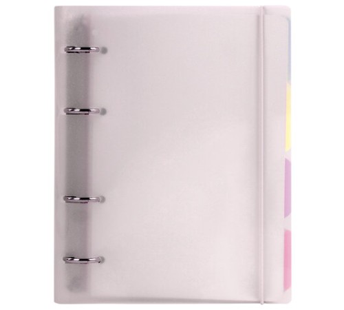 Тетрадь на кольцах А5 175х220 мм, 120 л., пластик с блестками, с резинкой и разделителями, BRAUBERG, Розовый, 404634