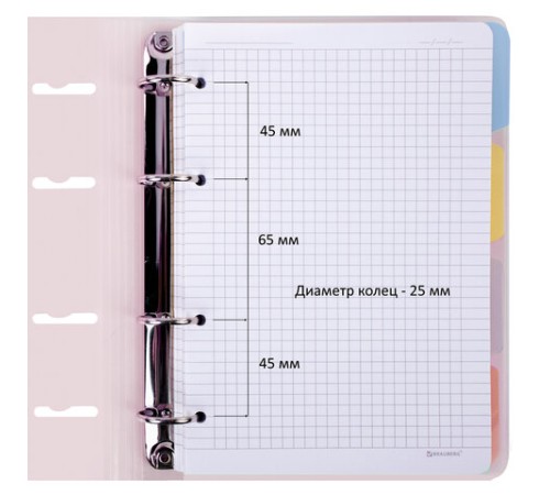 Тетрадь на кольцах А5 175х220 мм, 120 л., пластик с блестками, с резинкой и разделителями, BRAUBERG, Розовый, 404634